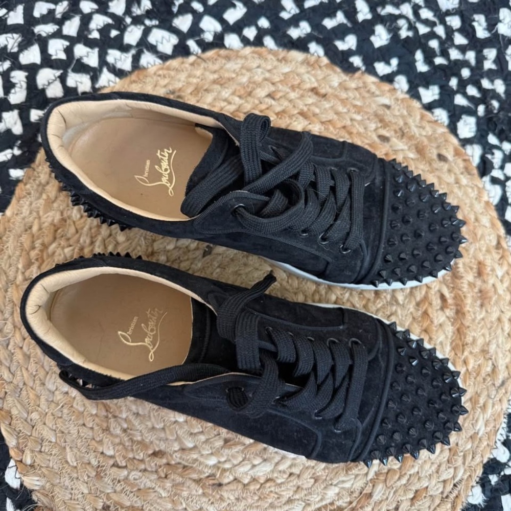 Christian Louboutin Black Spiked Sneakers